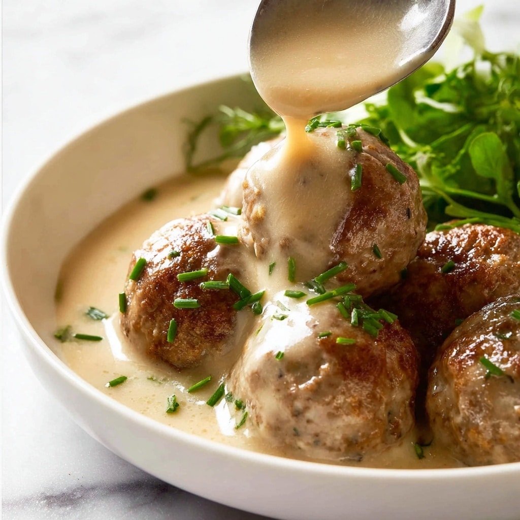 Homemade Swedish Meatballs with Creamy Gravy Recipe - Recipe Image