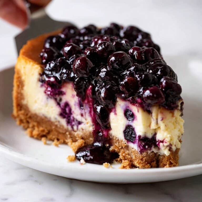 Blueberry Cheesecake with Blueberry Sauce Topping Recipe