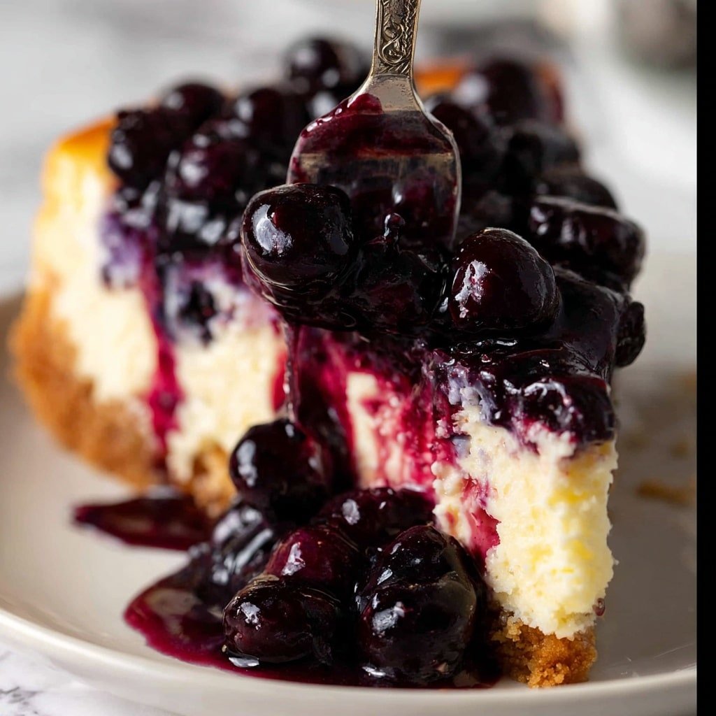 Blueberry Cheesecake with Blueberry Sauce Topping Recipe - Recipe Image