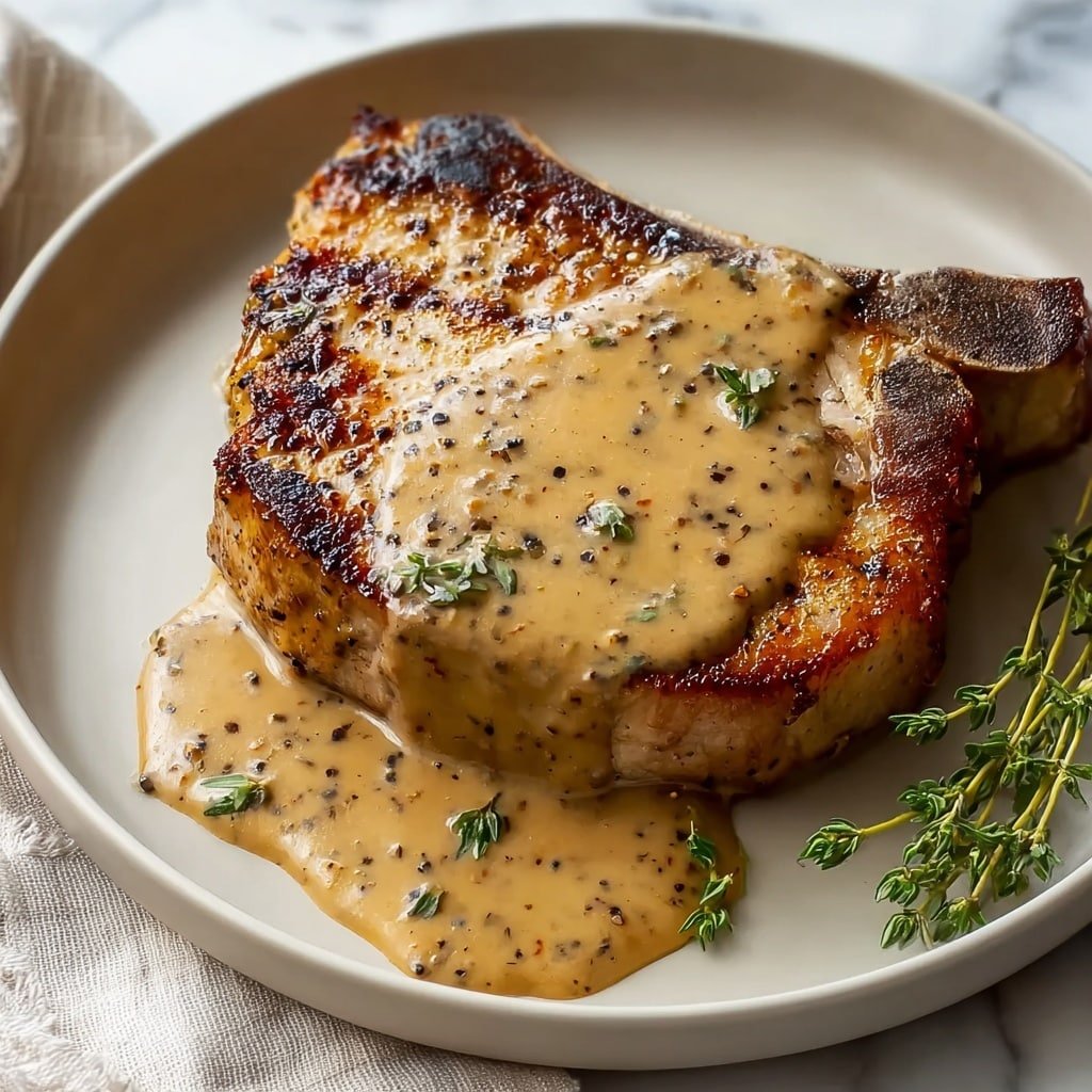 Pan-Fried Pork Chops with Rich Creamy Gravy Recipe - Recipe Image