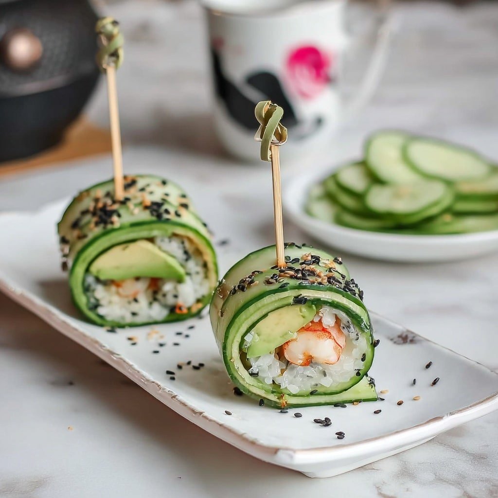 Avocado Cucumber Roll with Shrimp and Wasabi Aioli Recipe