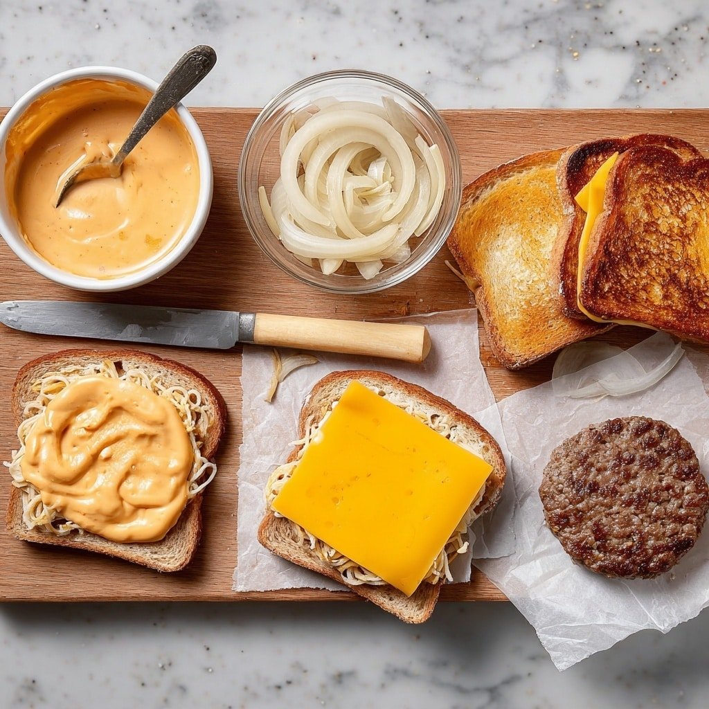 Juicy Patty Melt with Savory Secret Sauce on Marble Rye Recipe - Recipe Image