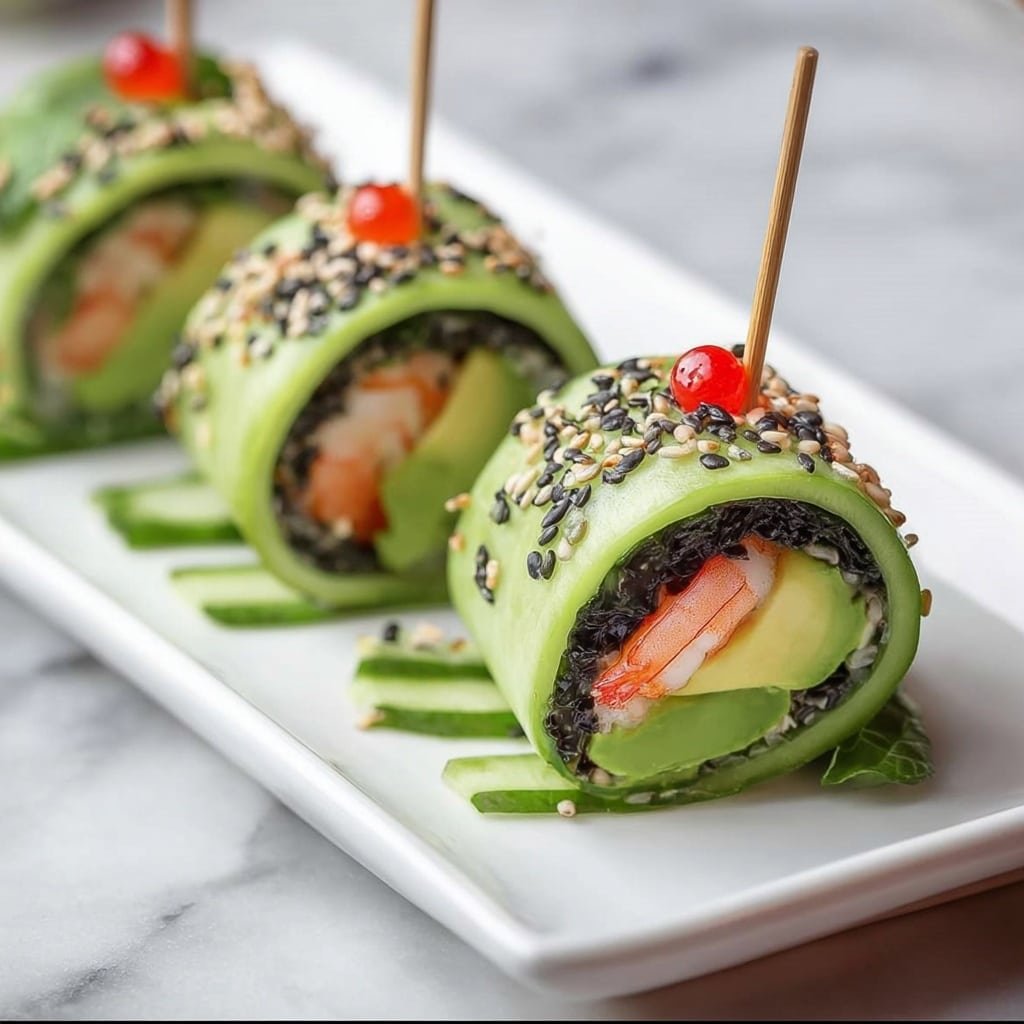 Avocado Cucumber Roll with Shrimp and Wasabi Aioli Recipe - Recipe Image